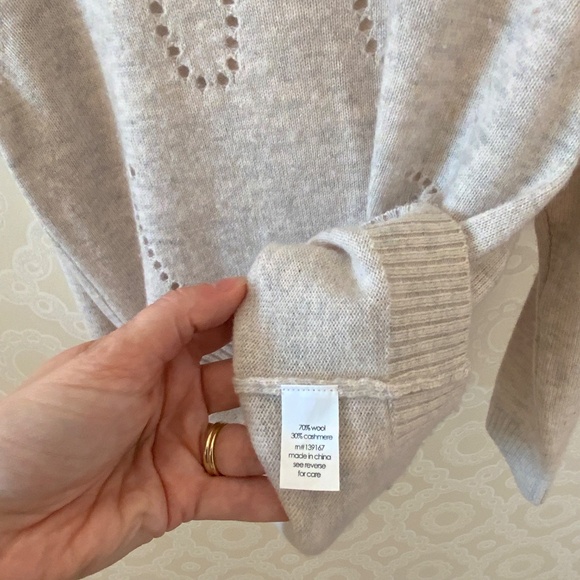 27 Miles Girl's Gray Wool Cashmere Sweater - Picture 3 of 3